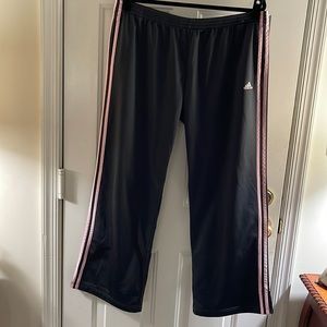 Adidas Track Pants (Dark Gray & Pink)